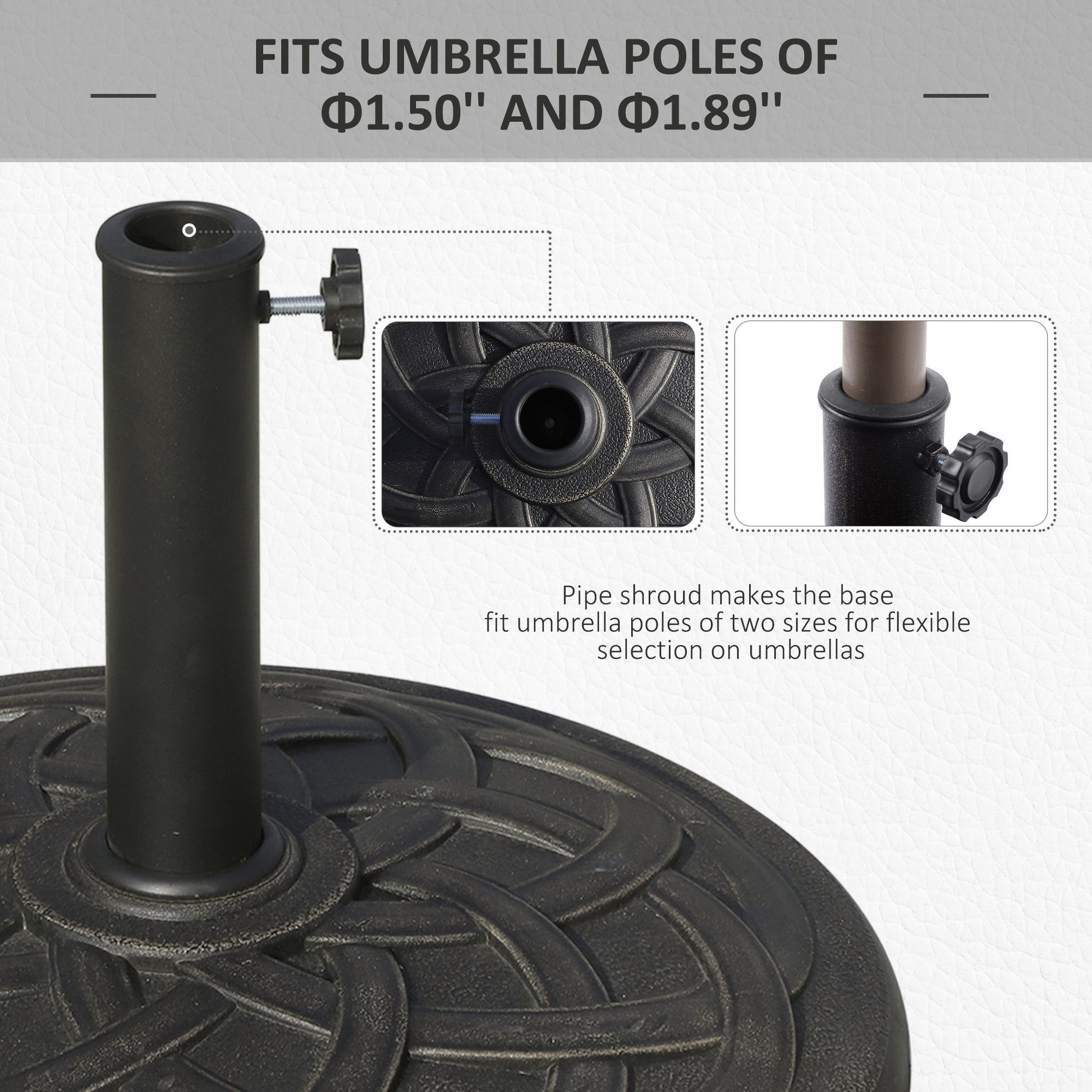Outsunny 22 in 42 lb Resin Patio Umbrella Base, Bronze