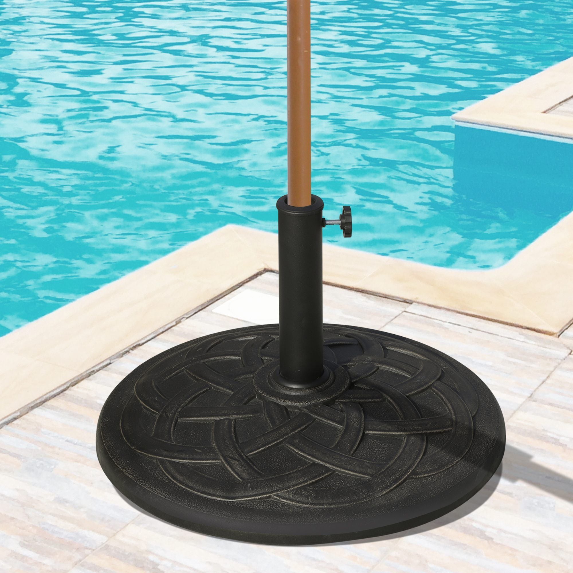 Outsunny 22 in 42 lb Resin Patio Umbrella Base, Bronze