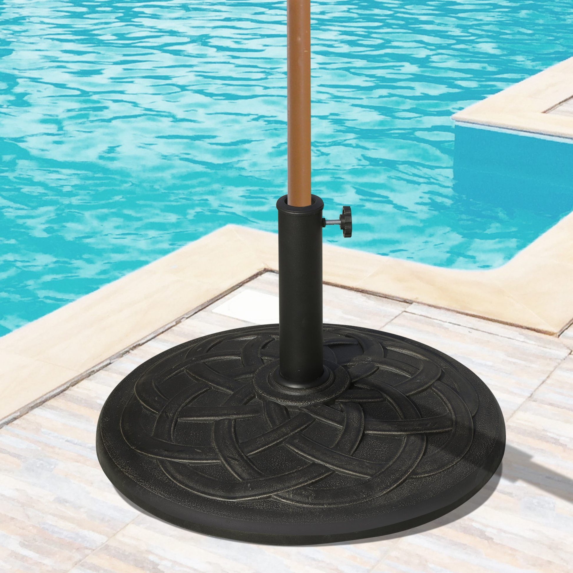 Outsunny 22 in 42 lb Resin Patio Umbrella Base, Bronze