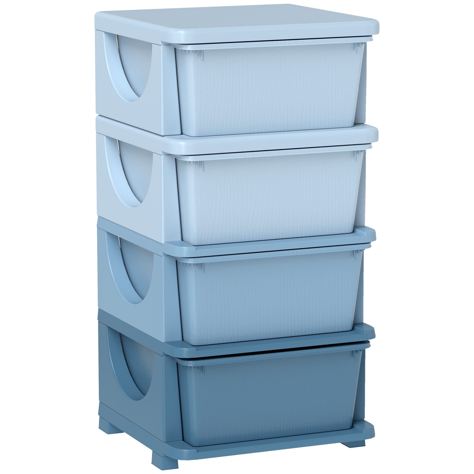 Qaba 4-Tier Kids Storage Dresser with 4 Drawers, Blue