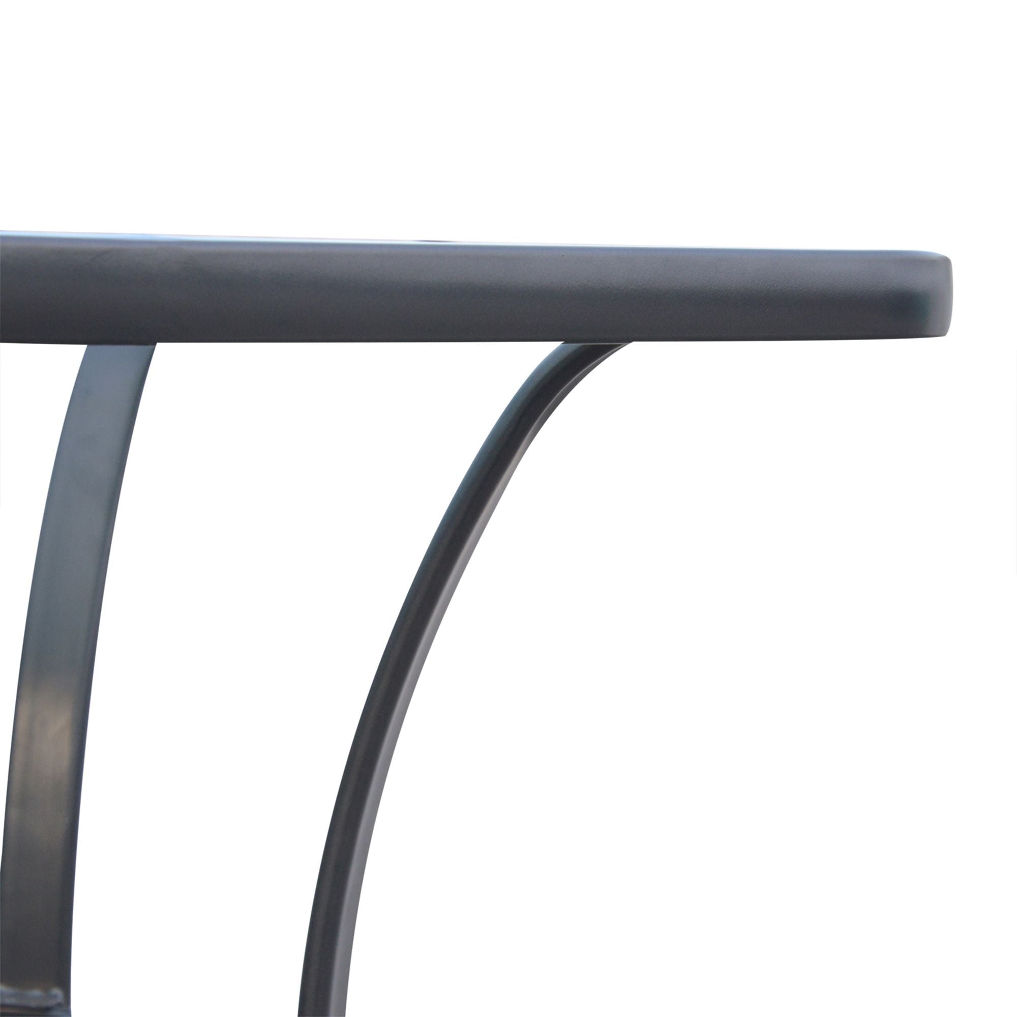 Outsunny Square Glass-Top Outdoor Bistro Table, Black