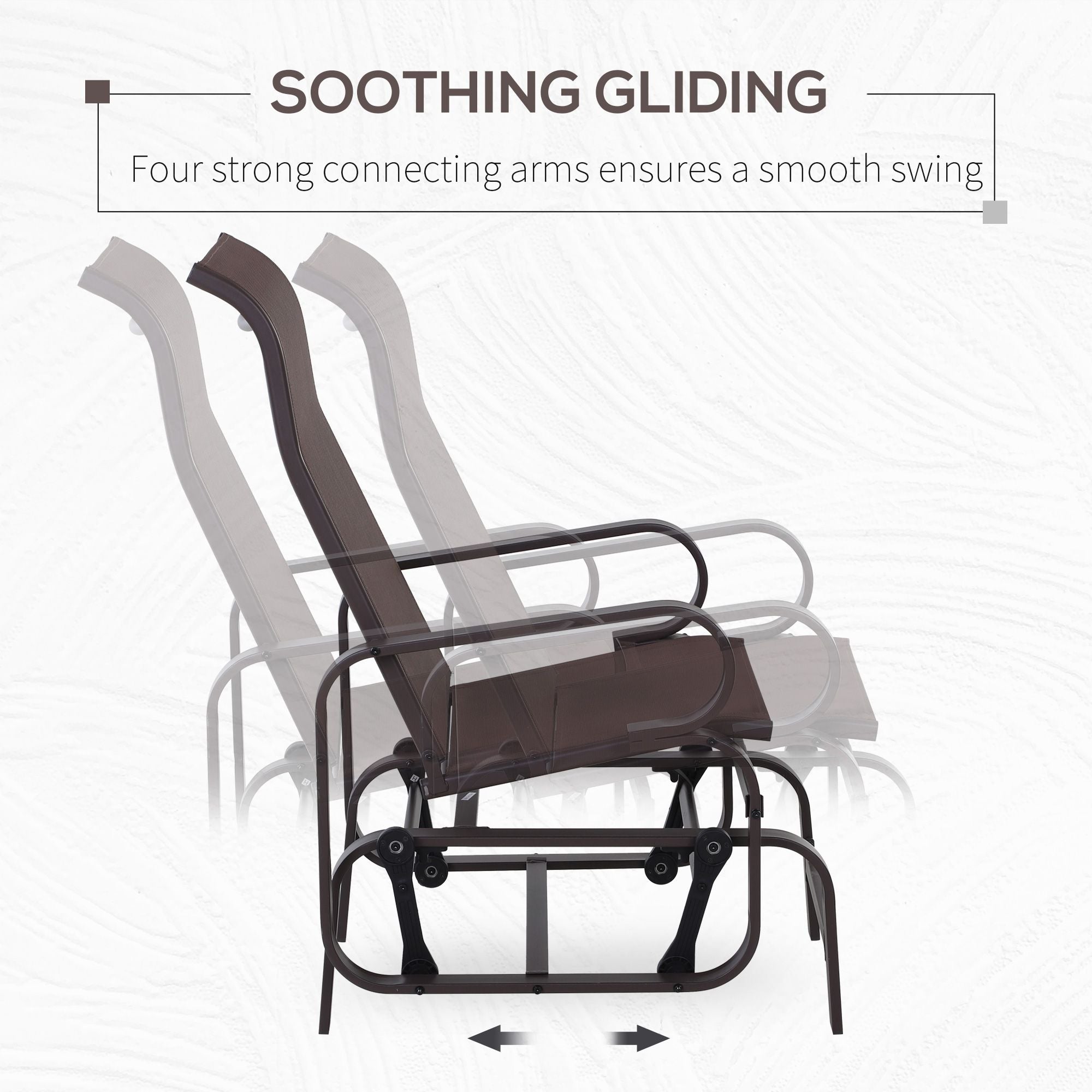 Outsunny 1-Person Outdoor Glider Chair with High Back, Brown