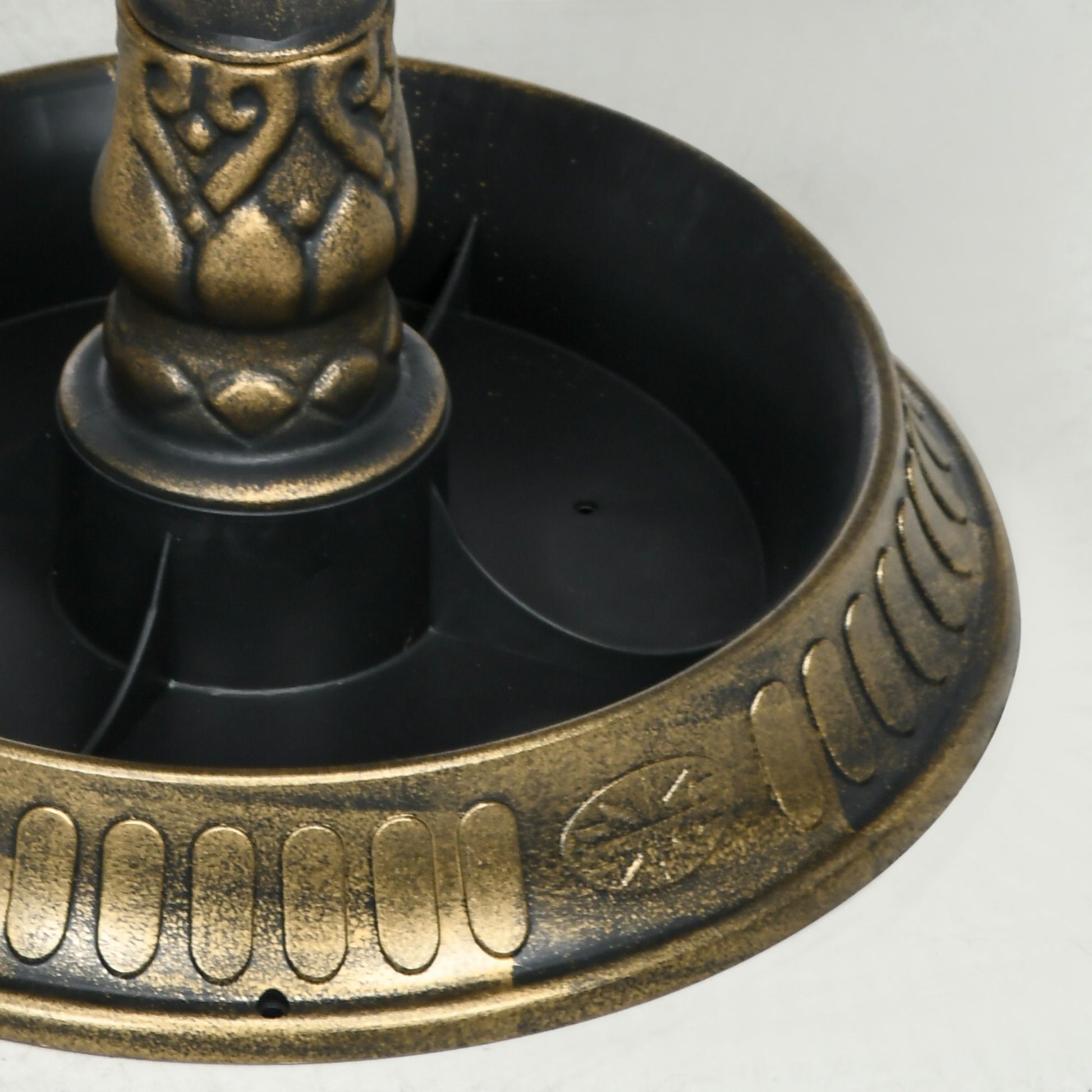 Outsunny 32 in Antique Bird Bath with Planter Pedestal, Bronze