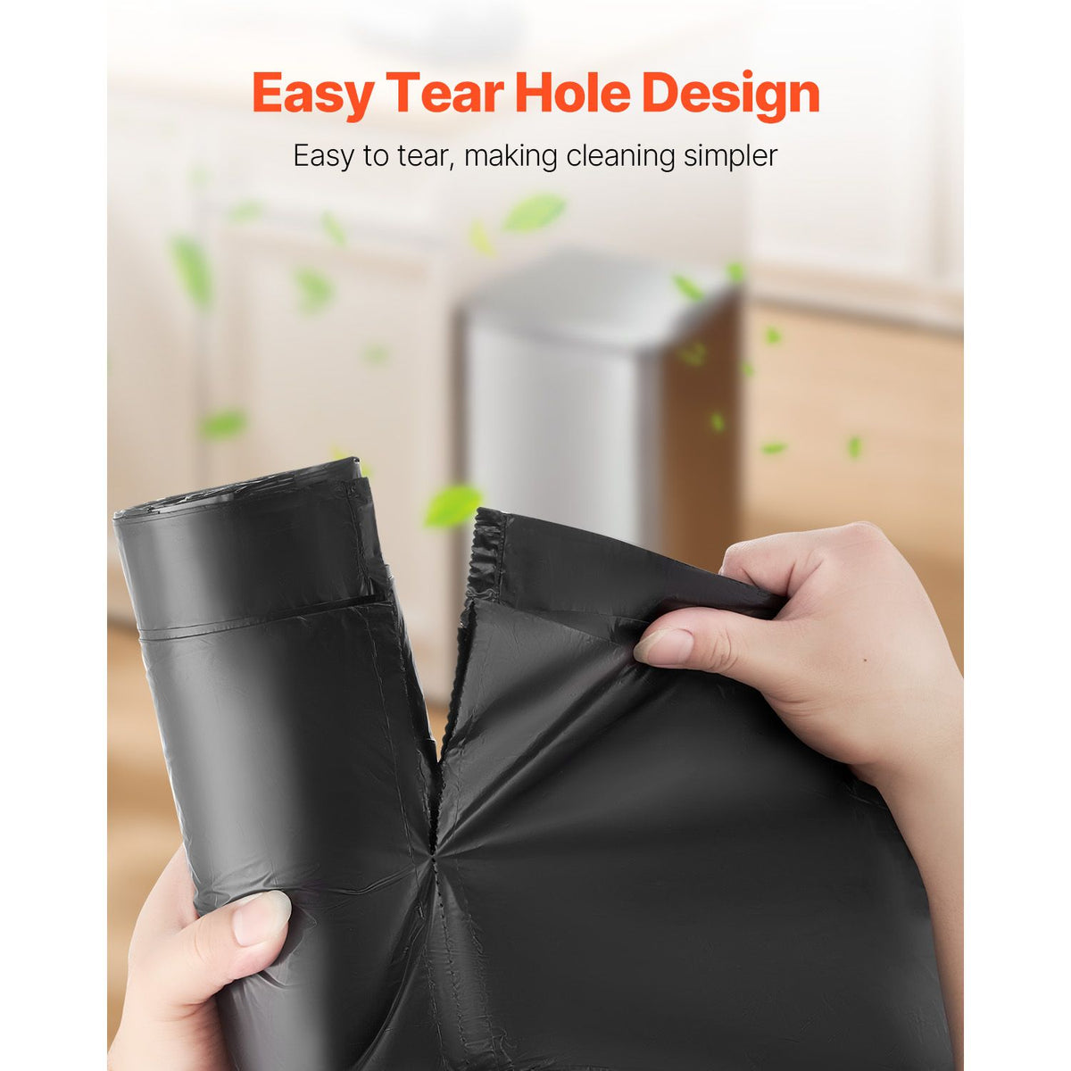 VEVOR 30-Gallon Drawstring Trash Bags, 50 Count, Black