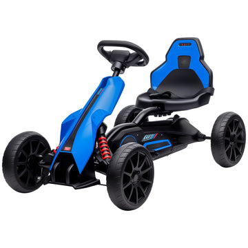 Qaba 12V Electric Go Kart for Kids with 2 Speeds, Blue