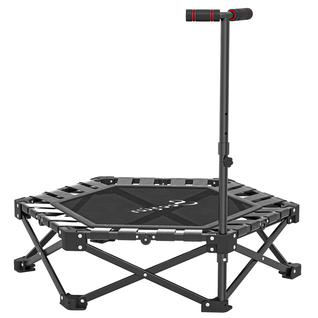 Soozier 42 in Foldable Fitness Trampoline with Adjustable Handle, Black