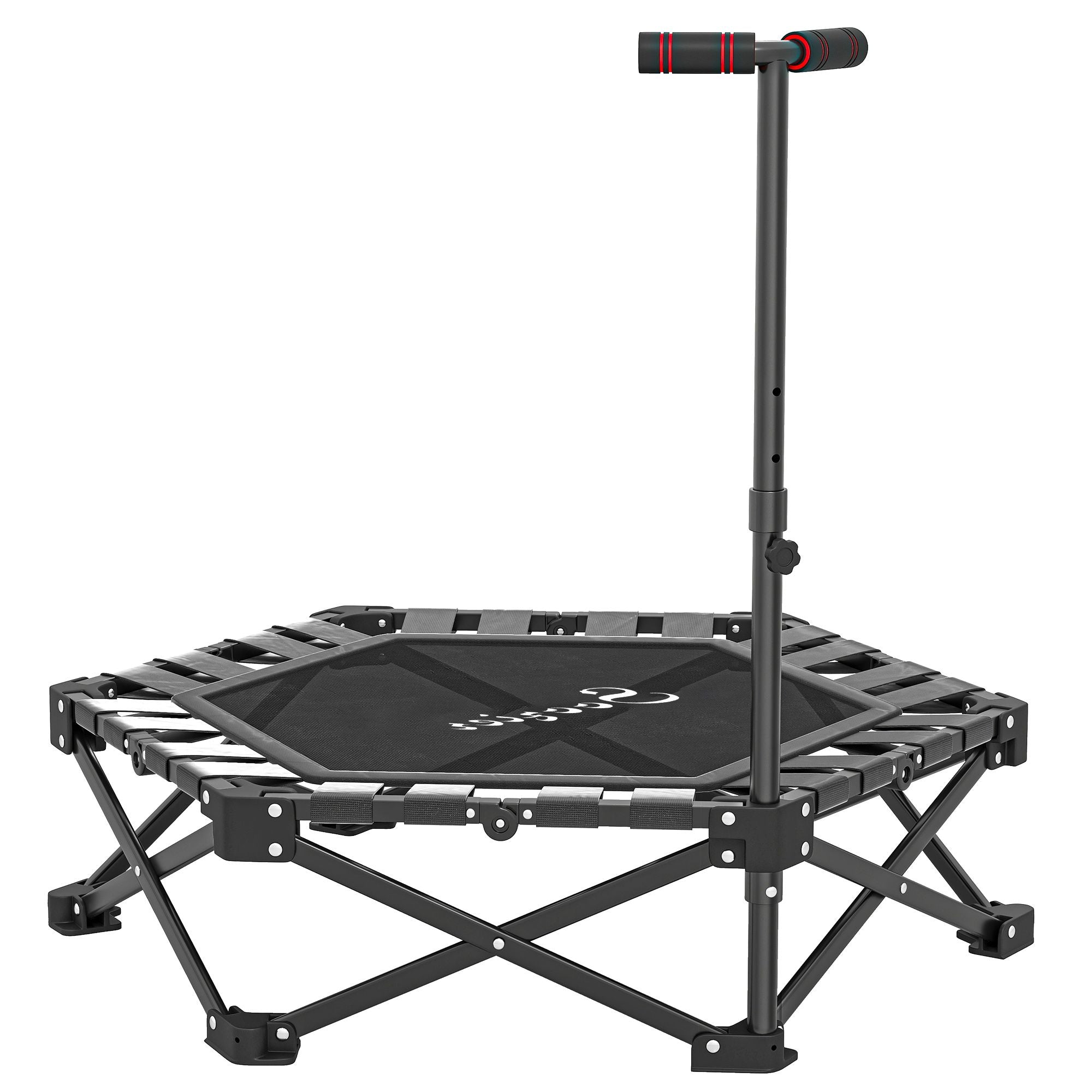 Soozier 42 in Foldable Fitness Trampoline with Adjustable Handle, Black