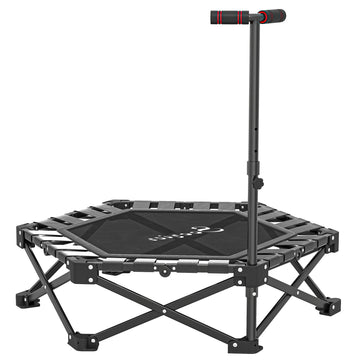 Soozier 42 in Foldable Fitness Trampoline with Adjustable Handle, Black