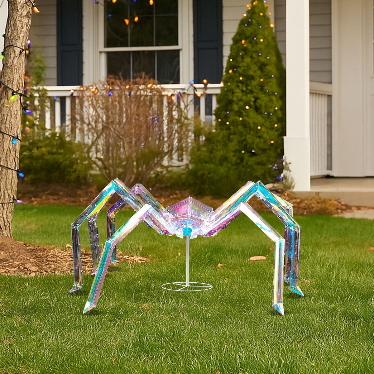 3FT Halloween Decorations Light Up Spider, Outdoor Halloween Decor Lighted Iridescent Spider, Weather Proof Pre-lit Spider with 340 LED Lights, for - product view 11
