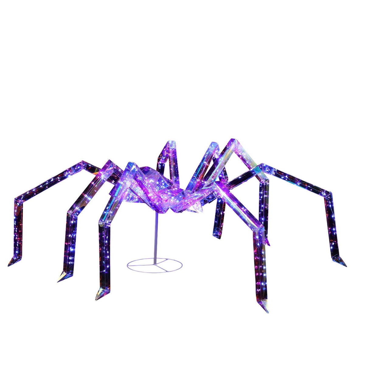 3FT Halloween Decorations Light Up Spider, Outdoor Halloween Decor Lighted Iridescent Spider, Weather Proof Pre-lit Spider with 340 LED Lights, for