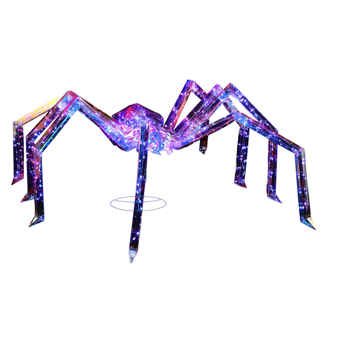 3FT Halloween Decorations Light Up Spider, Outdoor Halloween Decor Lighted Iridescent Spider, Weather Proof Pre-lit Spider with 340 LED Lights, for - product view 2
