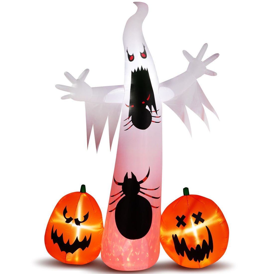 11.8 FT Halloween Inflatables Ghost Spider Pumpkin Outdoor Decorations, Scary Halloween Giant Blow up Ghost Decorations for Holiday Party Front Yard