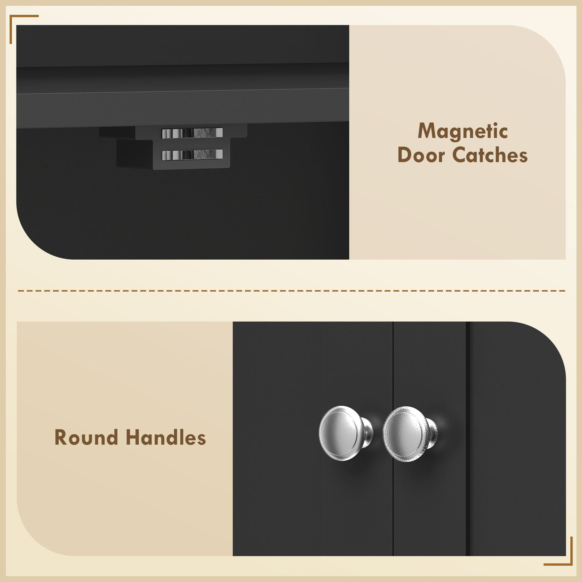 HOMCOM 65 in Kitchen Pantry Cabinet with 4 Doors, Black - product view 7