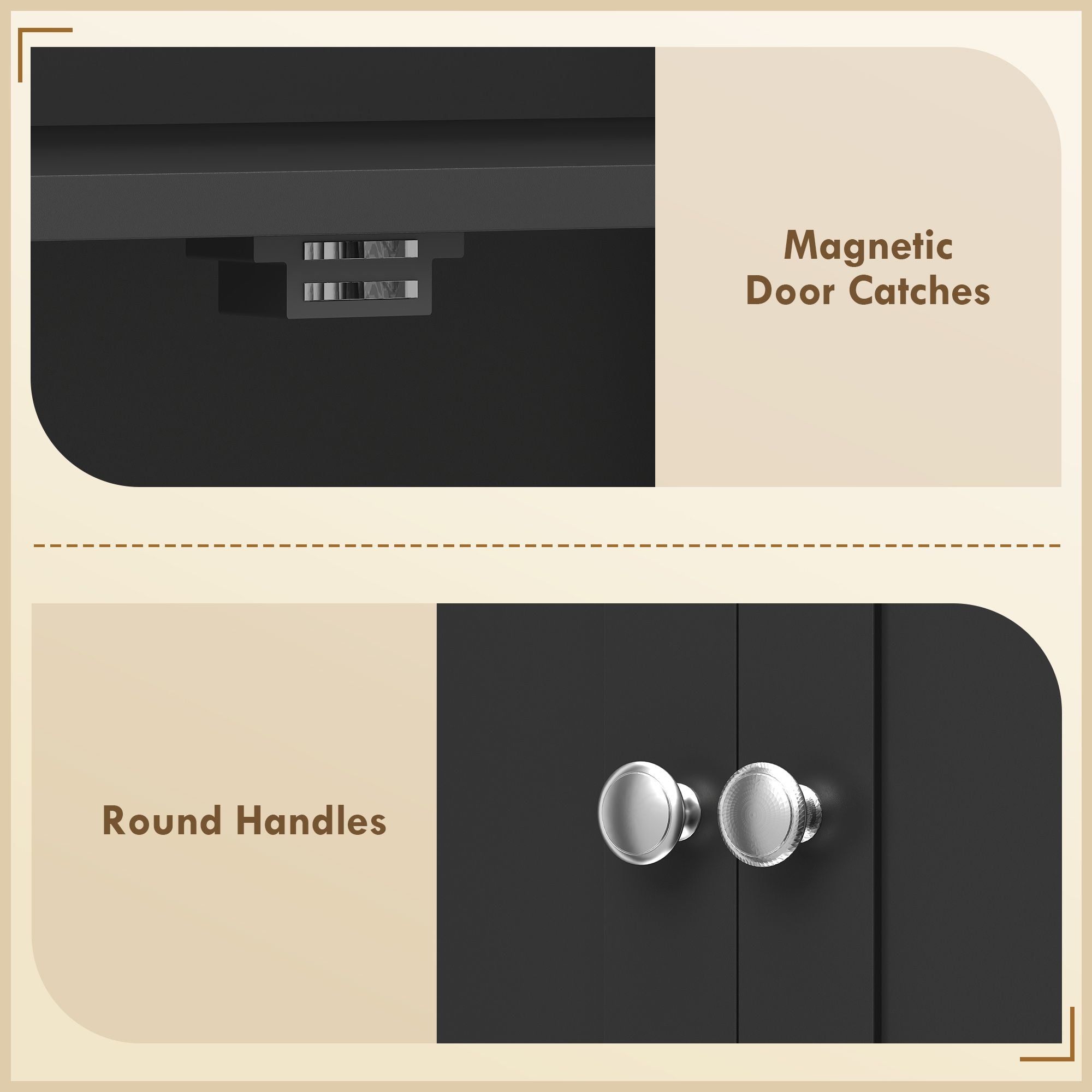 HOMCOM 65 in Kitchen Pantry Cabinet with 4 Doors, Black - product view 7