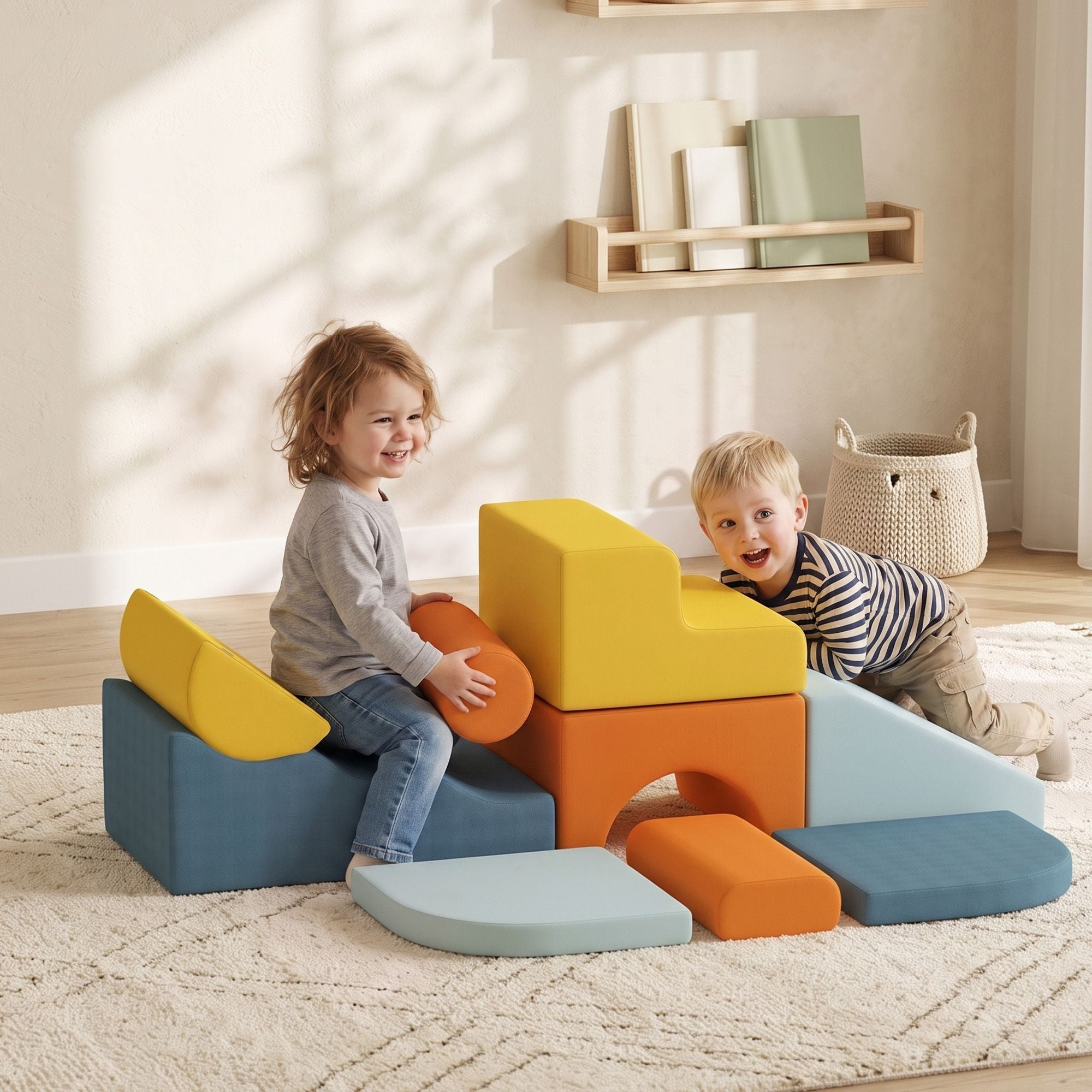 Qaba 9-Piece Soft Play Foam Block Set, Multicolored - product view 2