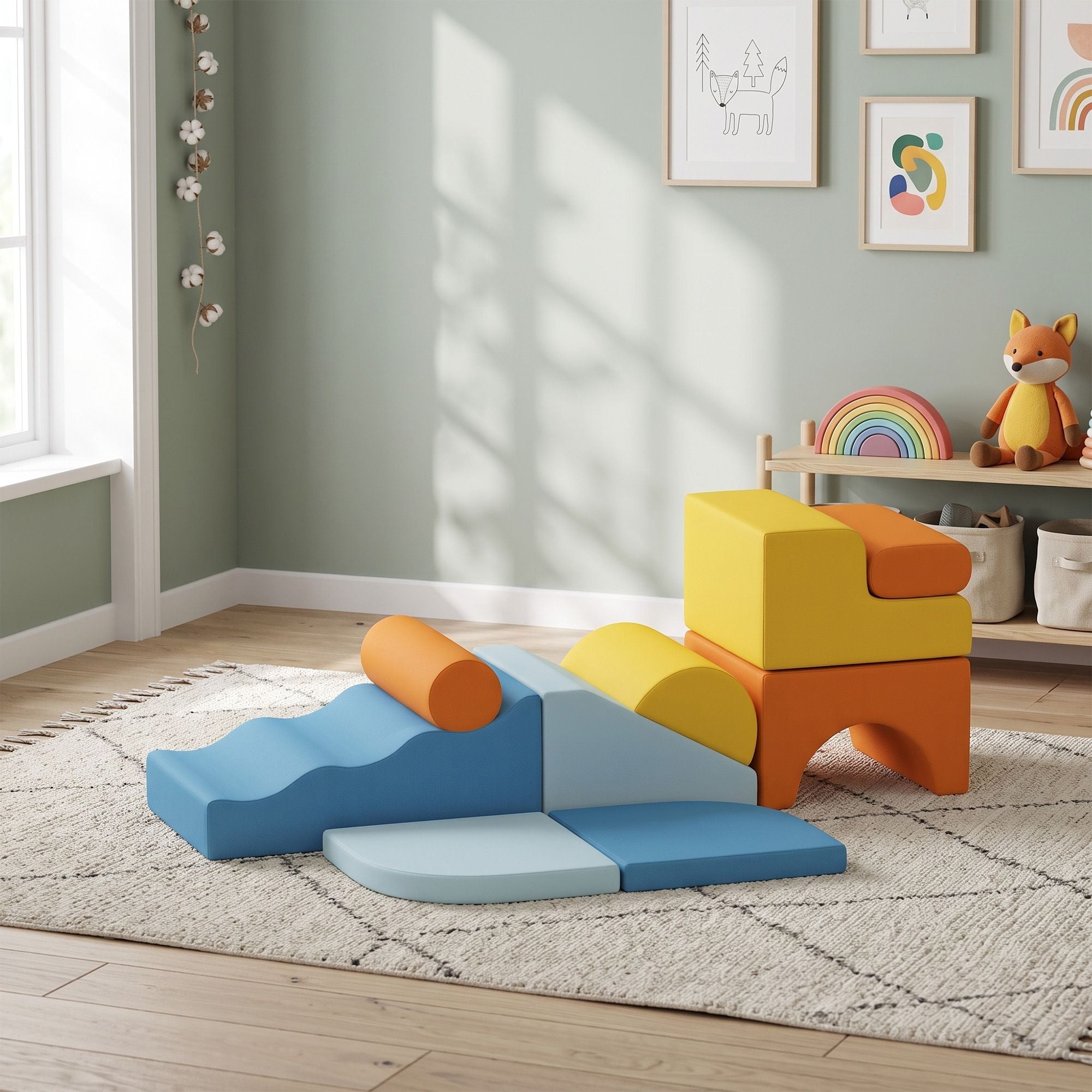 Qaba 9-Piece Soft Play Foam Block Set, Multicolored - product view 8