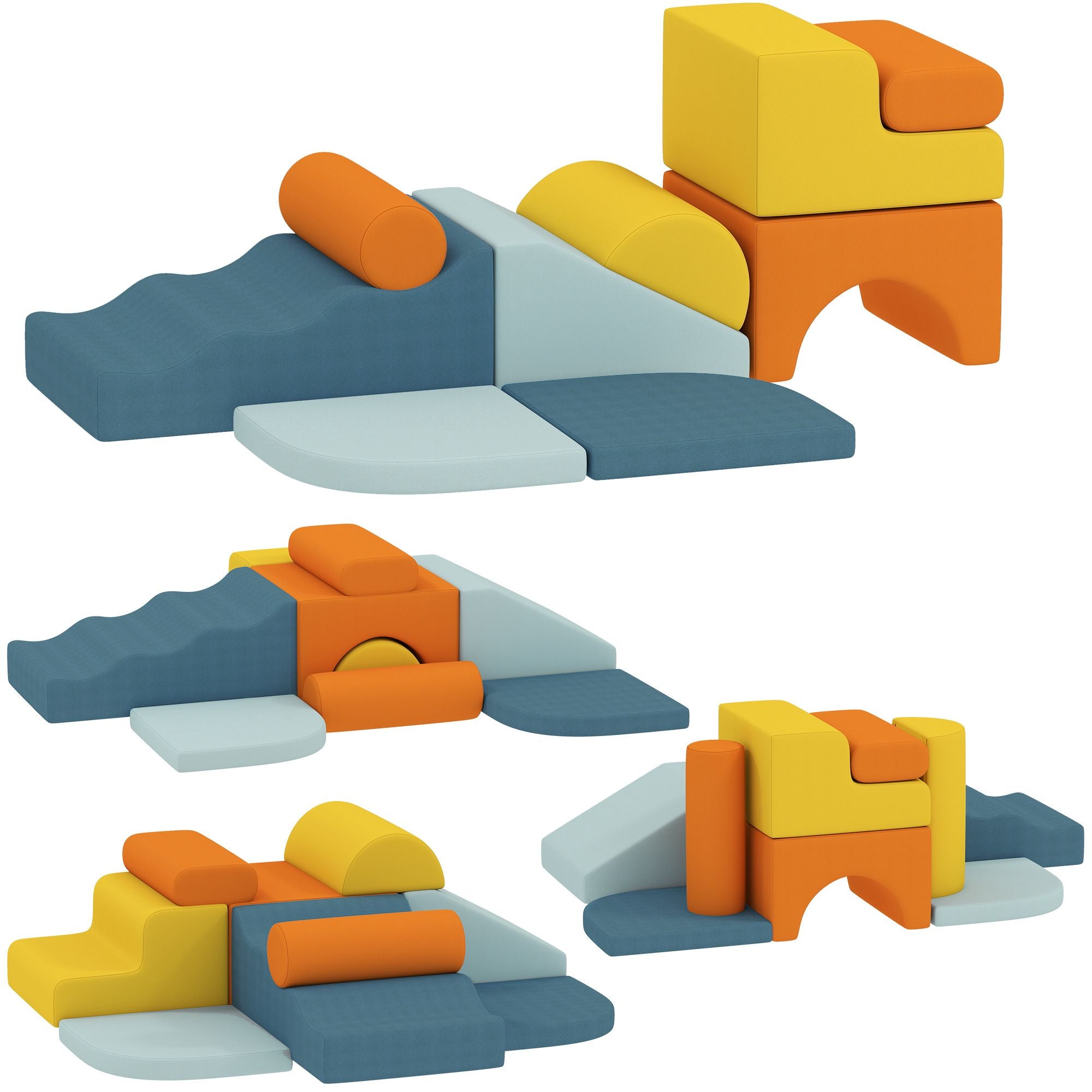 Qaba 9-Piece Soft Play Foam Block Set, Multicolored - product view 1