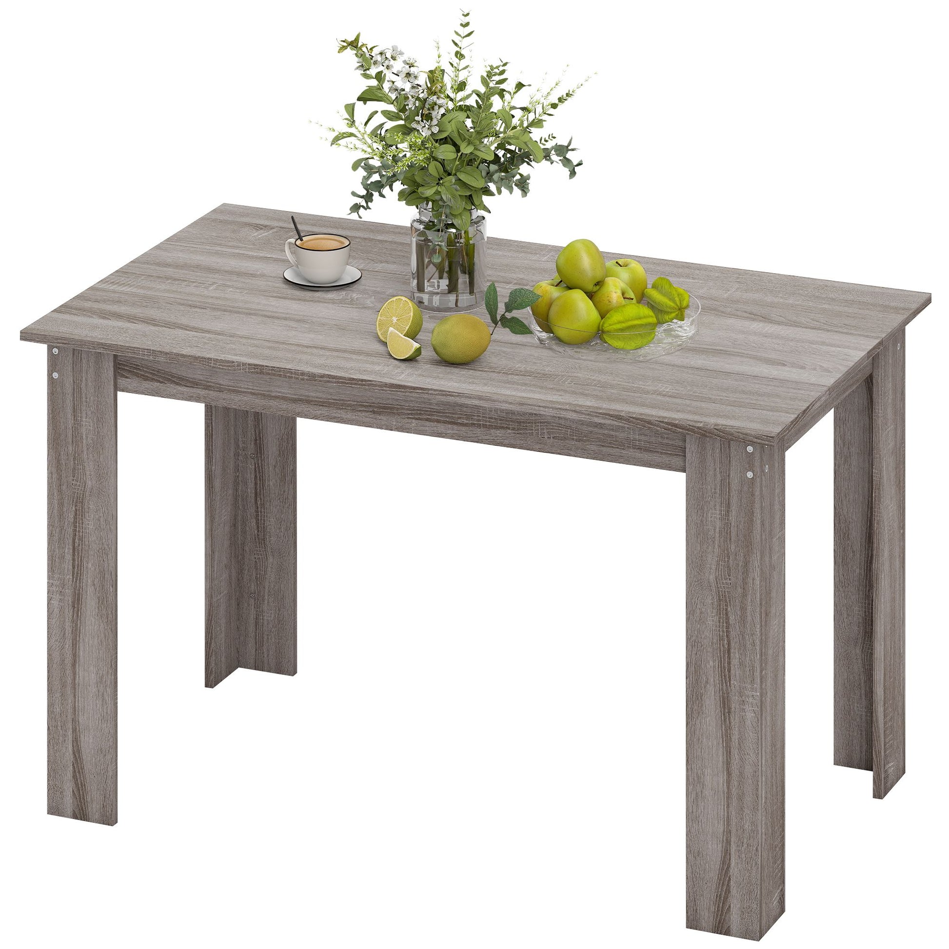 HOMCOM 47 in Dining Table for 4–6, Light Gray Wood Effect - product view 1