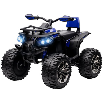 Aosom 12V Kids 4-Wheeler ATV with Music and Headlights, Blue - product view 1