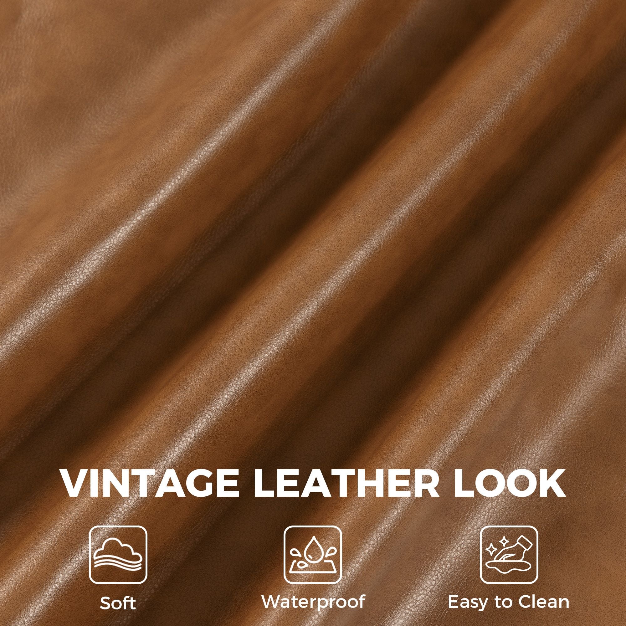 HOMCOM Vintage Faux Leather Home Office Chair with Padded Arms, Brown - product view 4