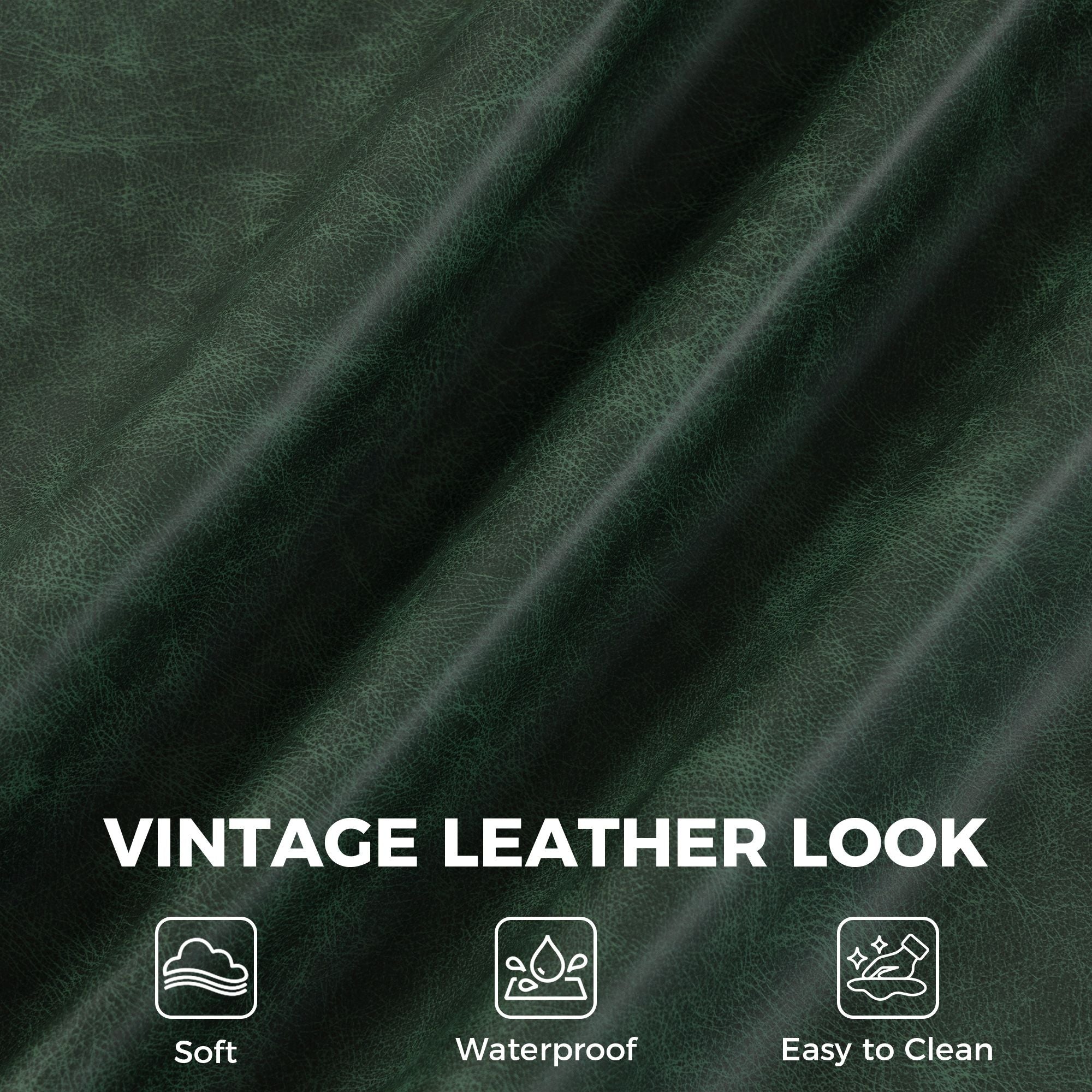 HOMCOM Vintage Faux Leather Home Office Chair with Padded Arms, Green - product view 4