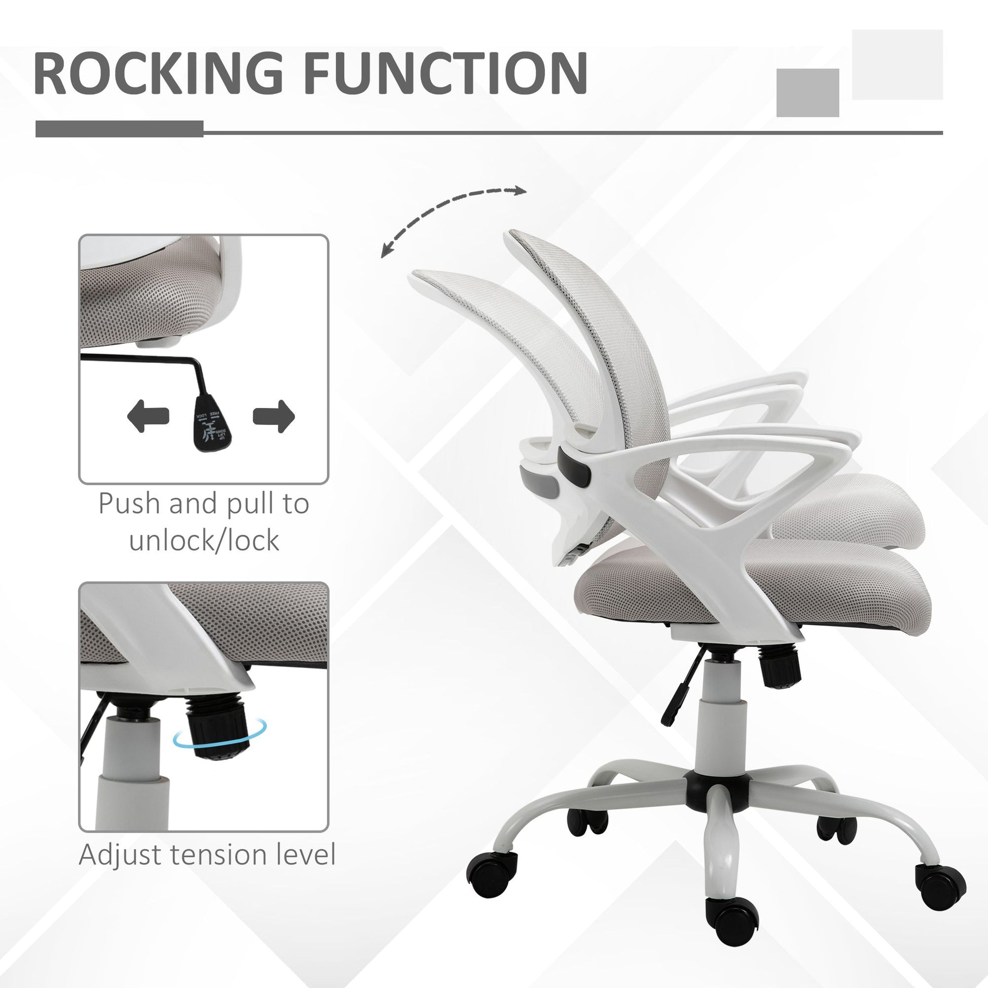 Vinsetto Ergonomic Mesh Mid-Back Swivel Office Chair, Gray