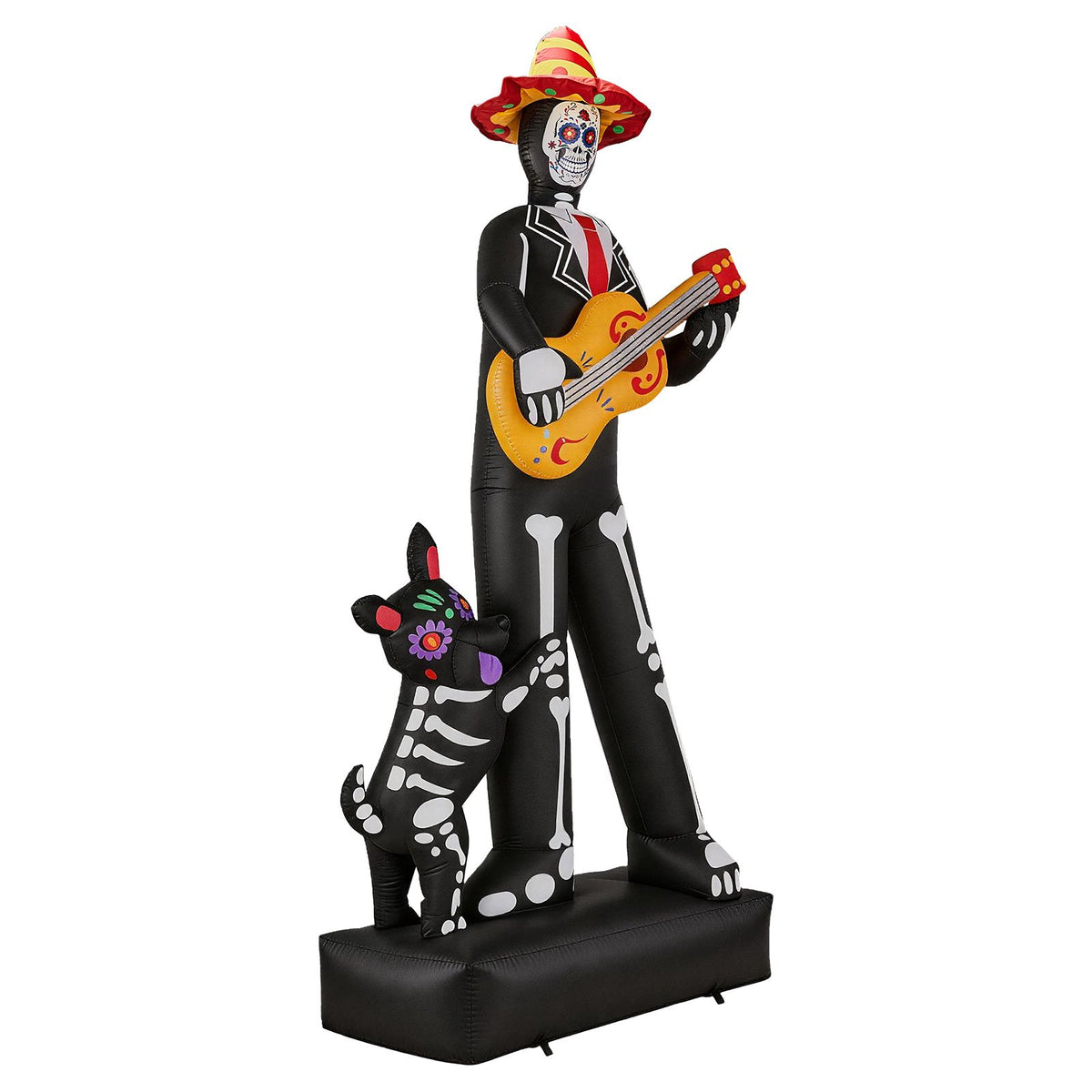 7.3ft Ghostly Musician with Dog, 6 LEDs, Black, White, Orange, Halloween Inflatable Decoration, 1500mA, 12V, US Standard - product view 11