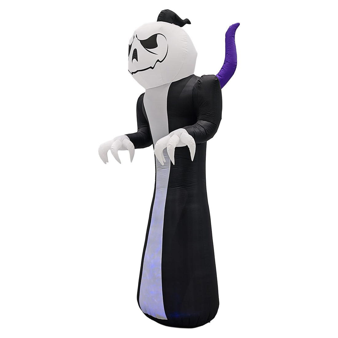 12FT Giant Halloween Inflatable Blow Up Decorations, Grim Reaper with Jack-o'-Lantern Pumpkin Head and 3-Color LED Flame for Holiday Party Garden