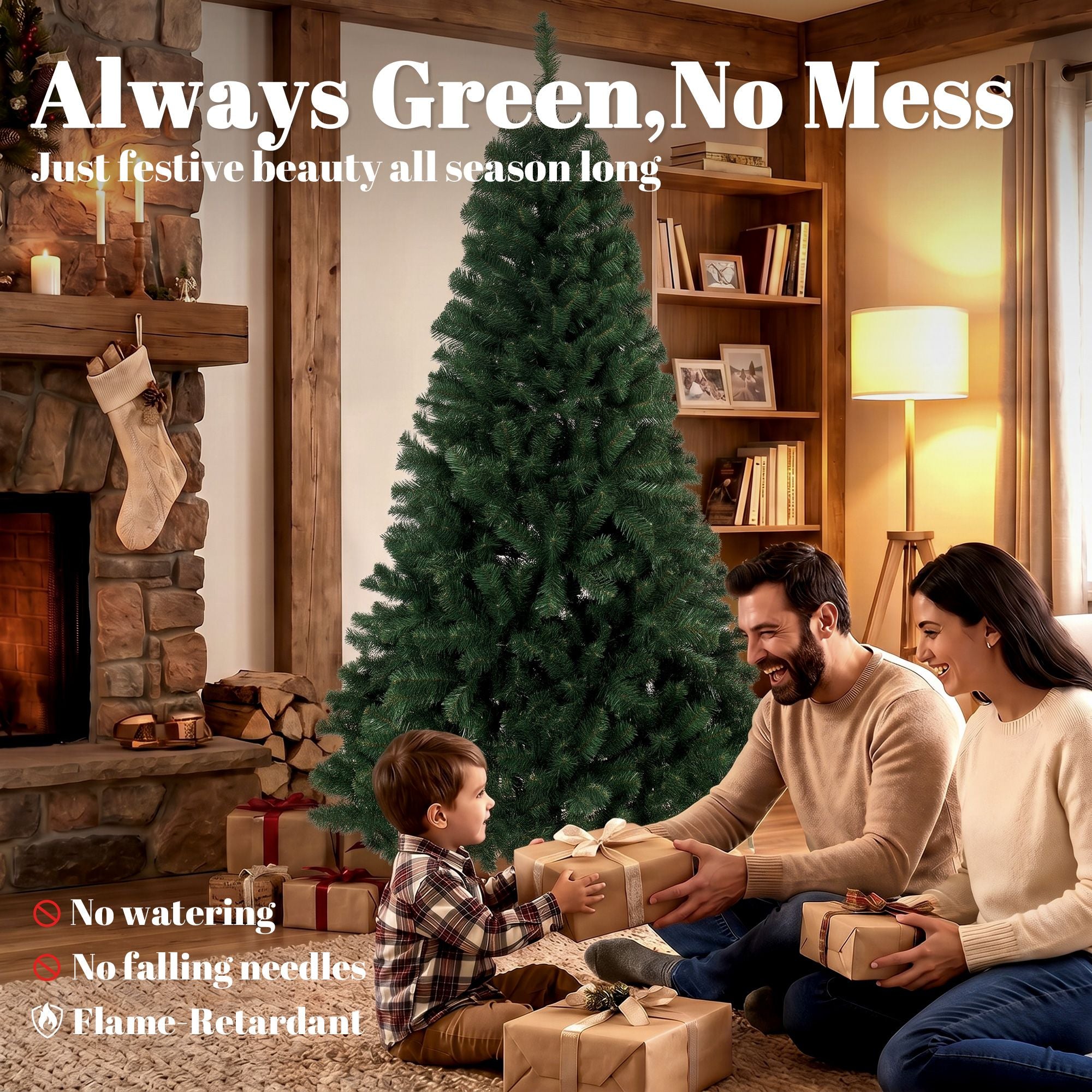HOMCOM 6 ft Norway Spruce Artificial Christmas Tree, Green