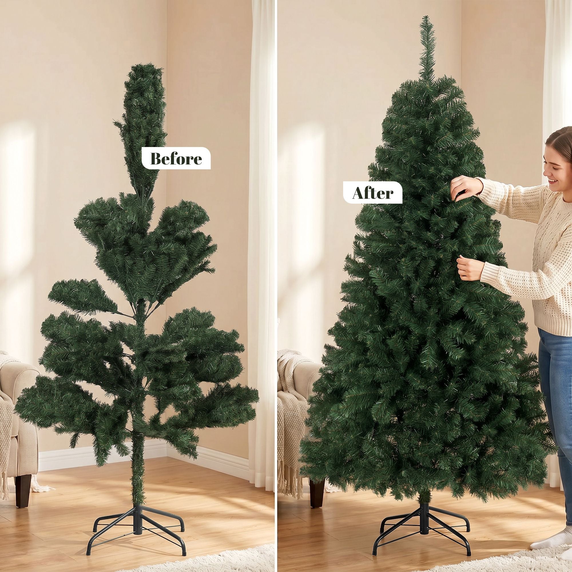 HOMCOM 6 ft Norway Spruce Artificial Christmas Tree, Green