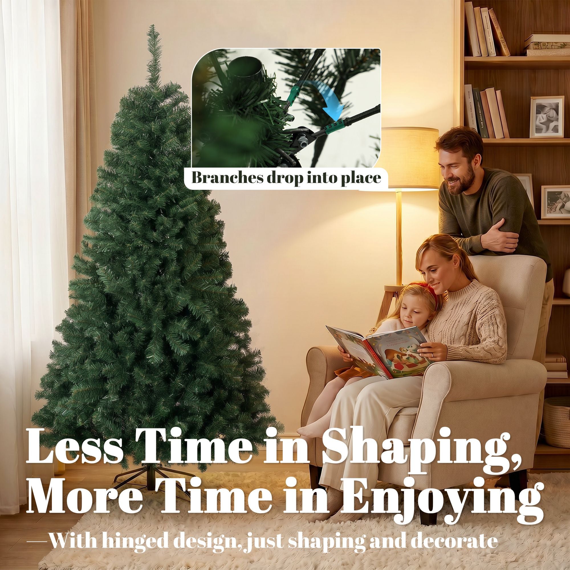HOMCOM 6 ft Norway Spruce Artificial Christmas Tree, Green