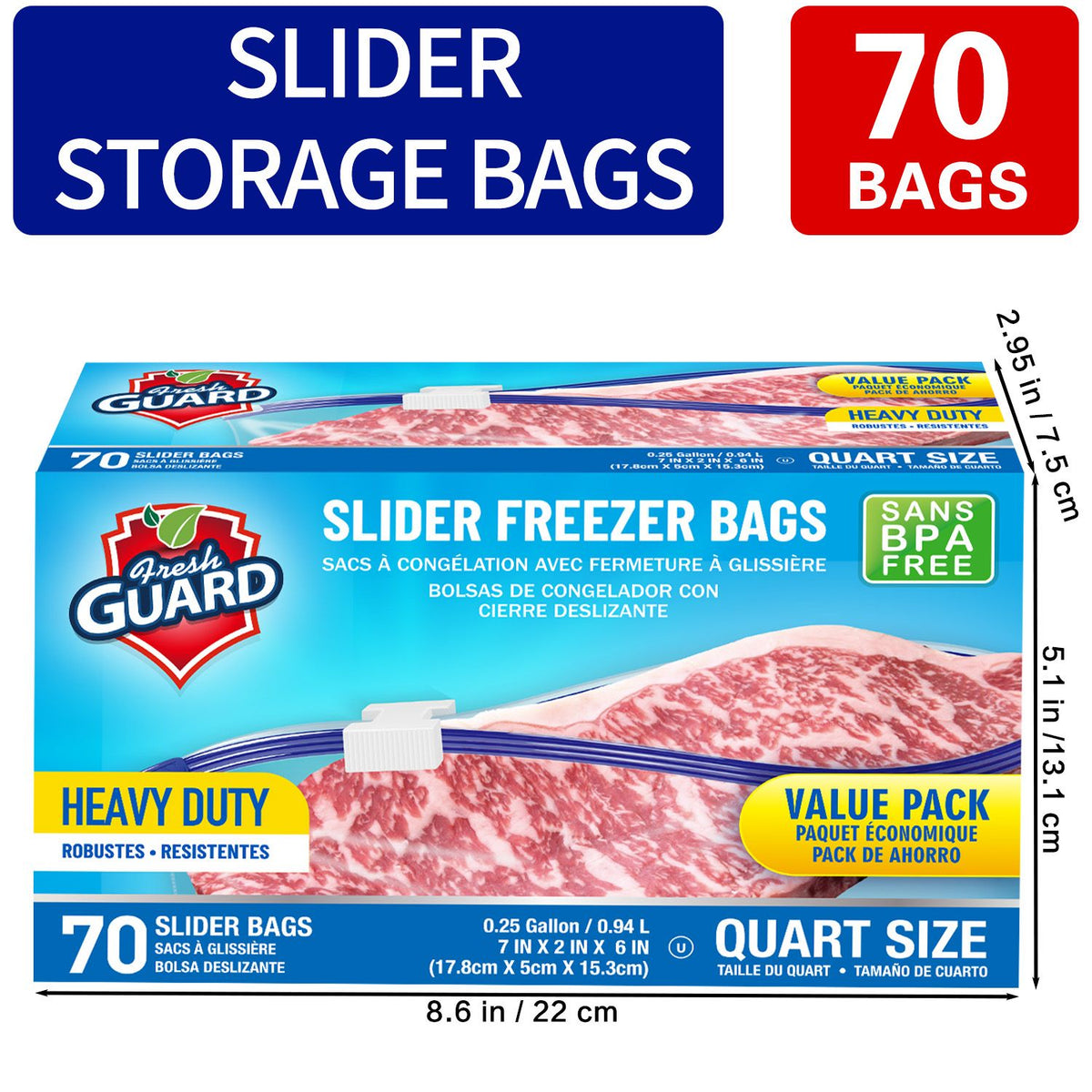 70-Count Heavy-Duty Slider Food Storage Bags - product view 10