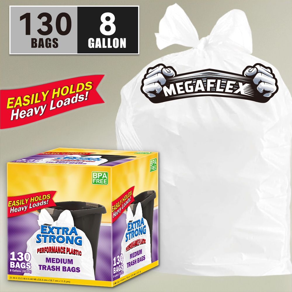 130-Count 8-Gallon Drawstring Garbage Bags, Lemon Mint Scent - product view 9