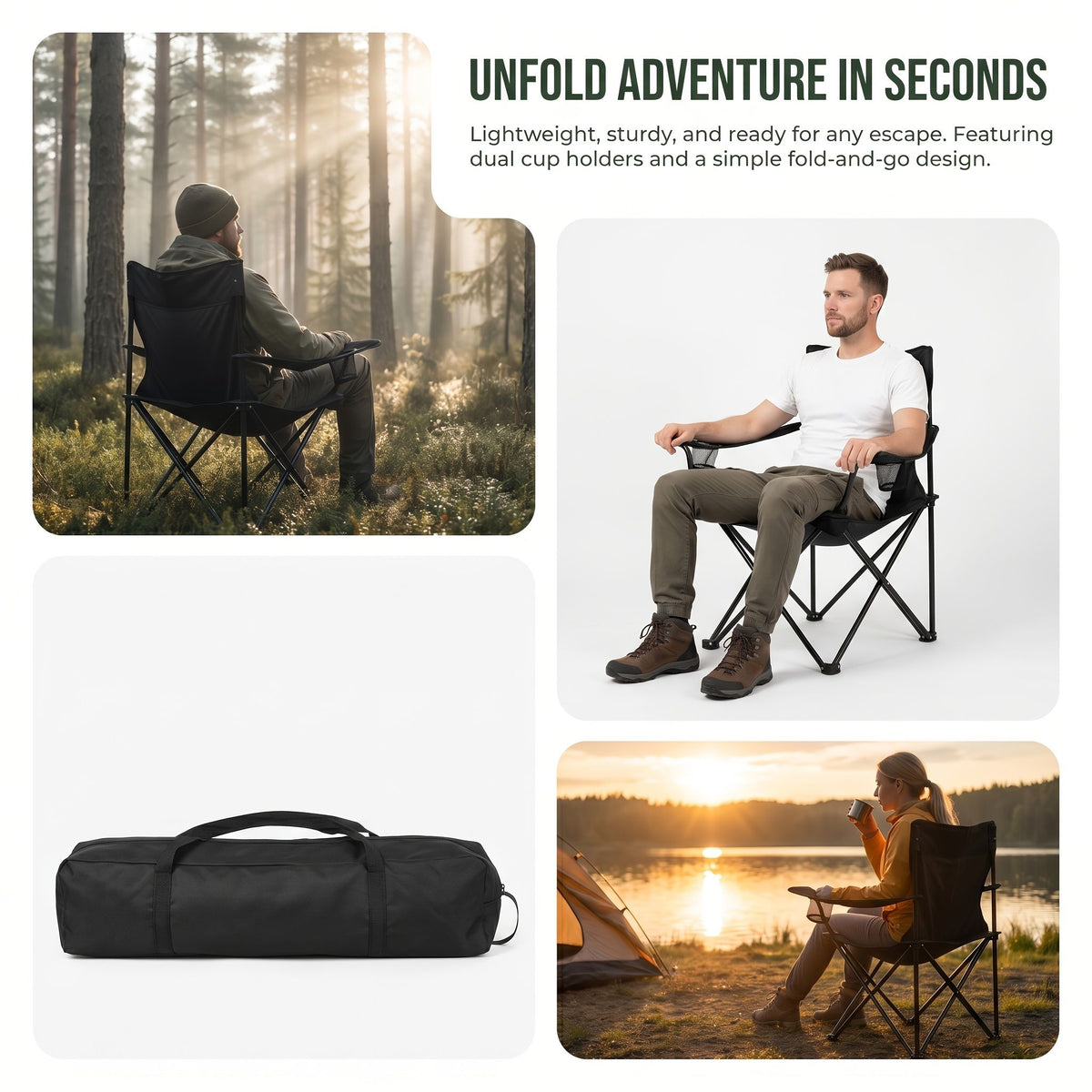 4-Pack Quick-Open Outdoor Folding Chairs - product view 5
