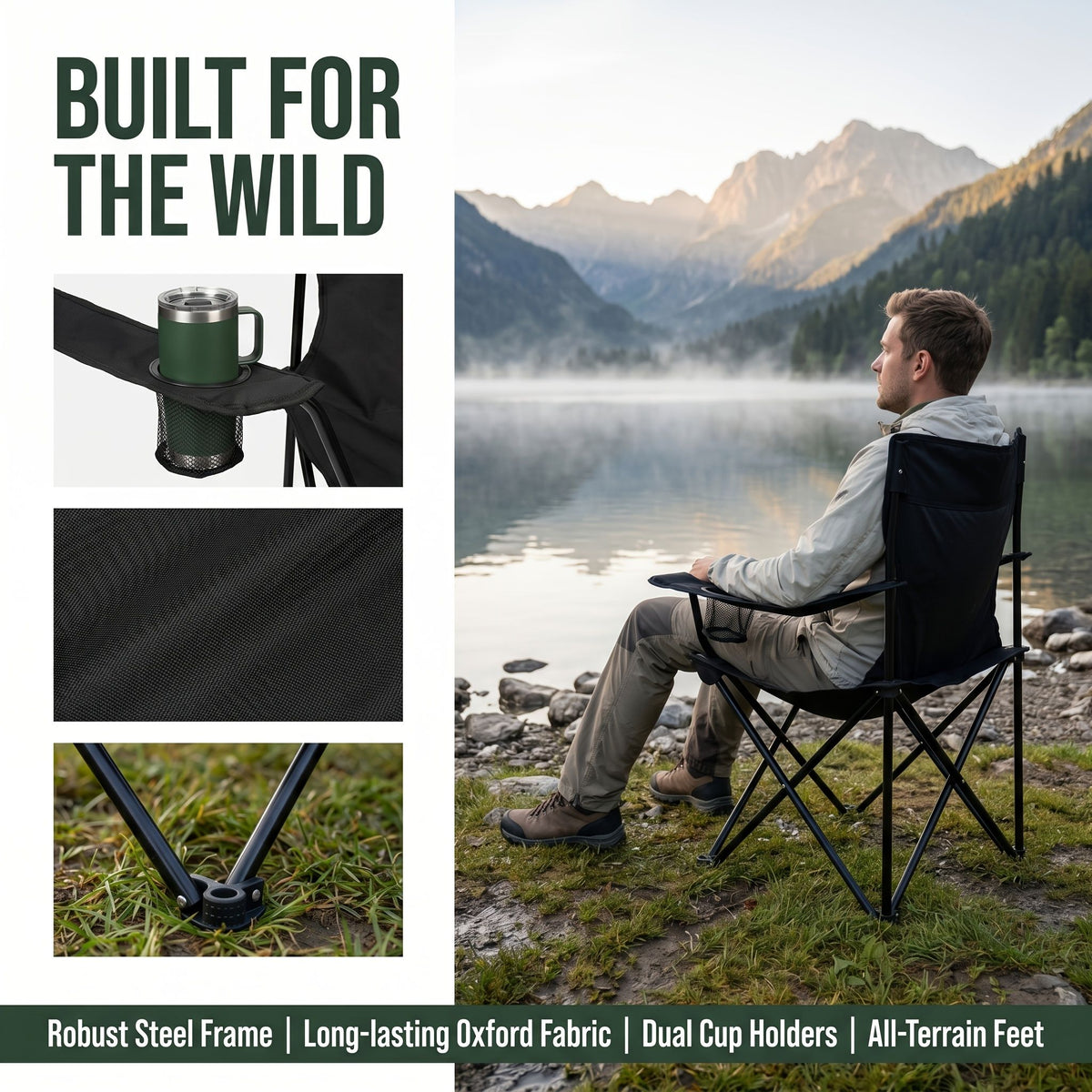 4-Pack Quick-Open Outdoor Folding Chairs - product view 3