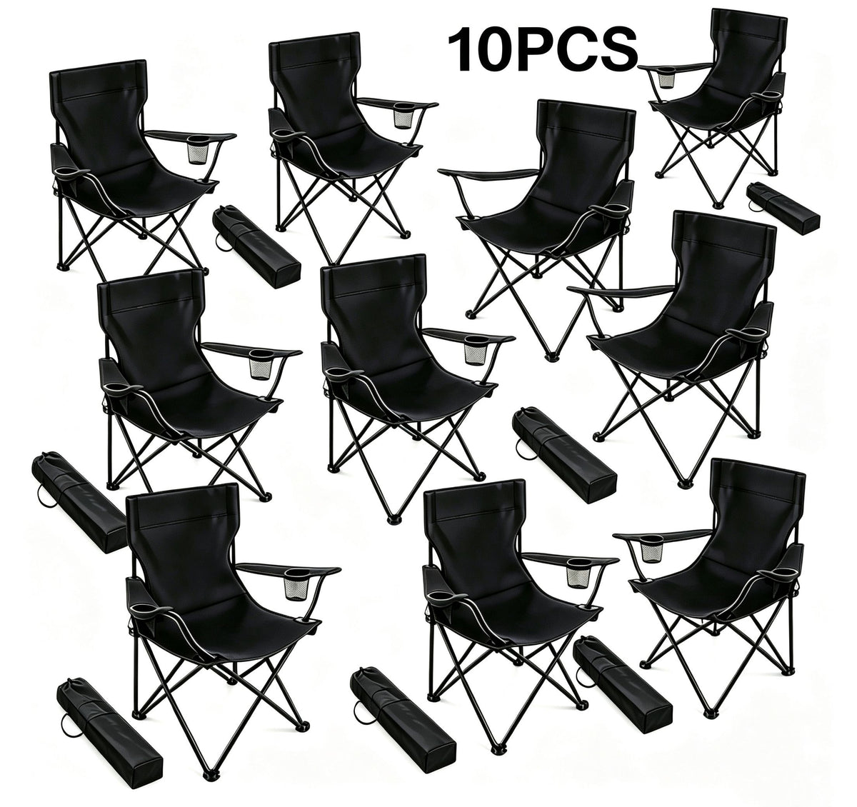 8-Pack Quick-Open Outdoor Folding Chairs