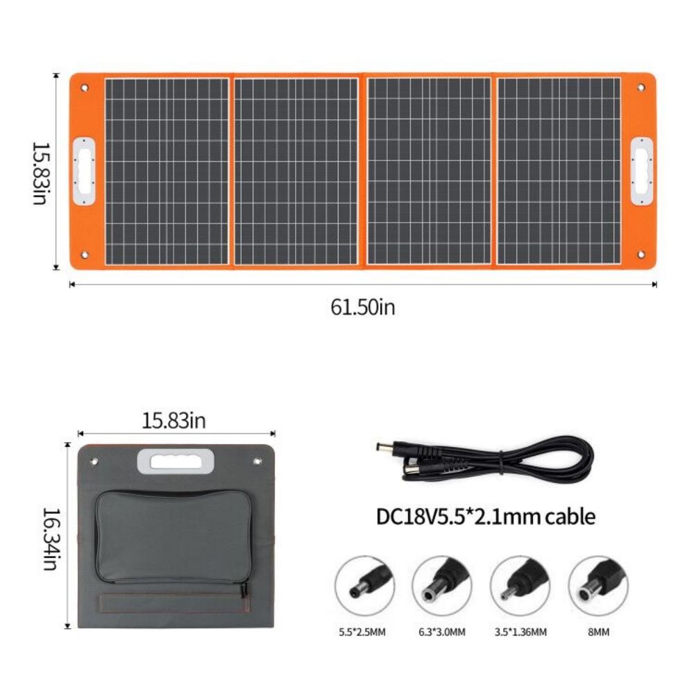 300W Power Station & 100W Foldable Solar Panel, Li-Ion Battery Bank with AC/USB/DC Outputs, 230.88Wh Solar Generator For Camping with18V/100W - product view 12
