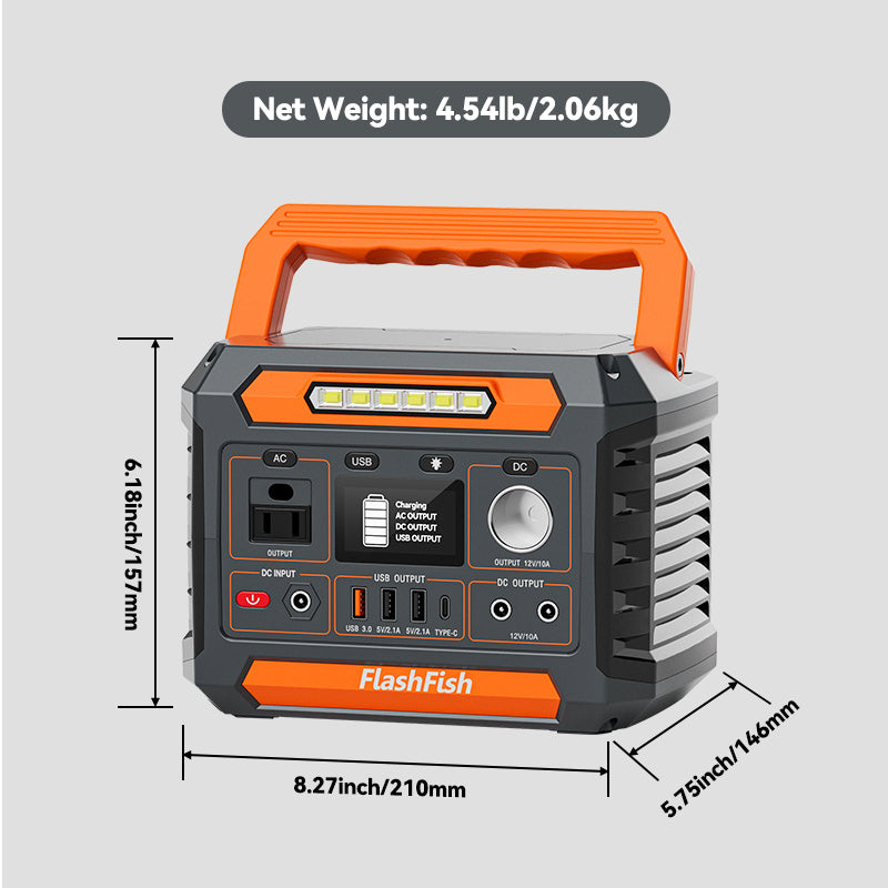 300W Power Station & 100W Foldable Solar Panel, Li-Ion Battery Bank with AC/USB/DC Outputs, 230.88Wh Solar Generator For Camping with18V/100W - product view 9
