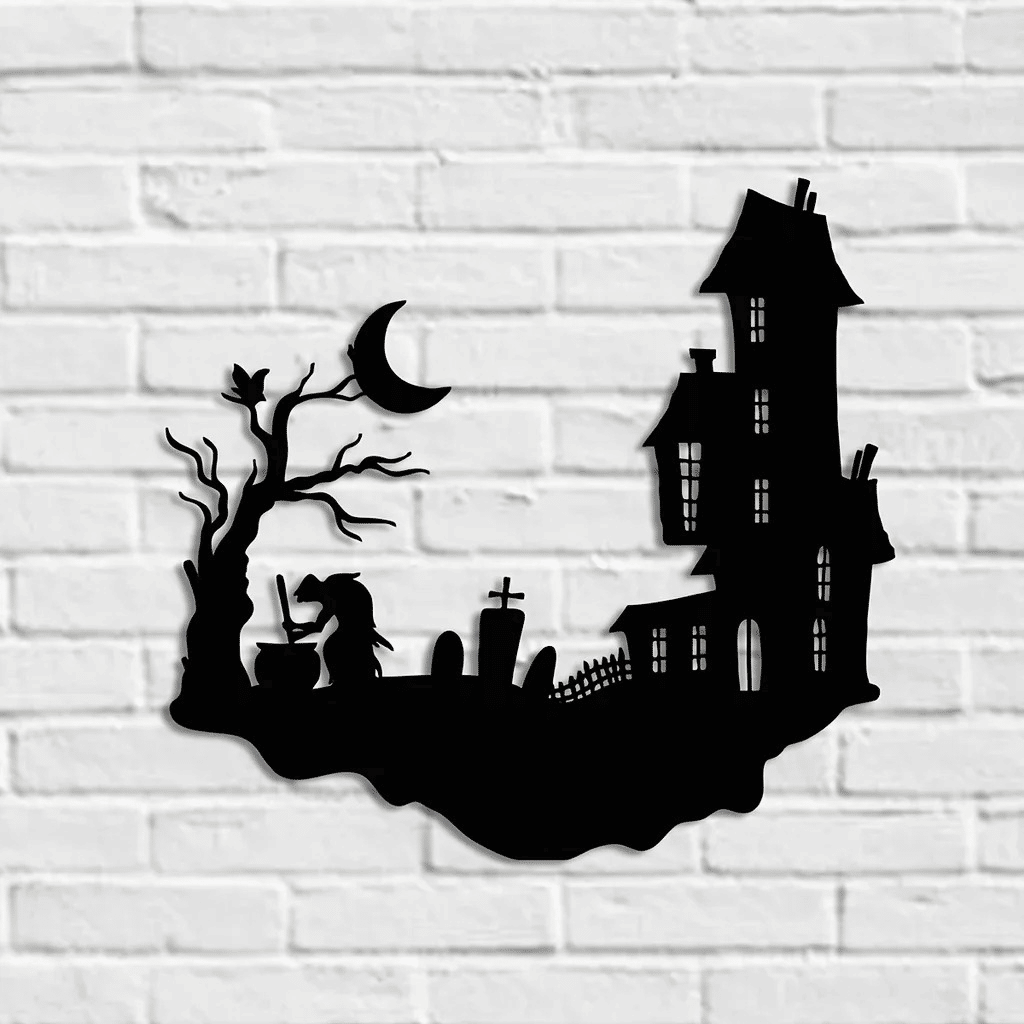 Gothic Skull iron Wall Art Vintage Halloween Decor for Indoor Outdoor