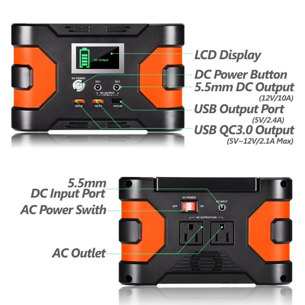 150W Portable Power Station & 60W Solar Panel; FlashFish 45000mAh Solar Generator with 60W 18V ETFE Portable Solar Panel; Flashfish Foldable Solar - product view 3