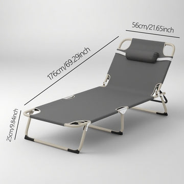 Portable Gray Folding Camping Cot for Adults