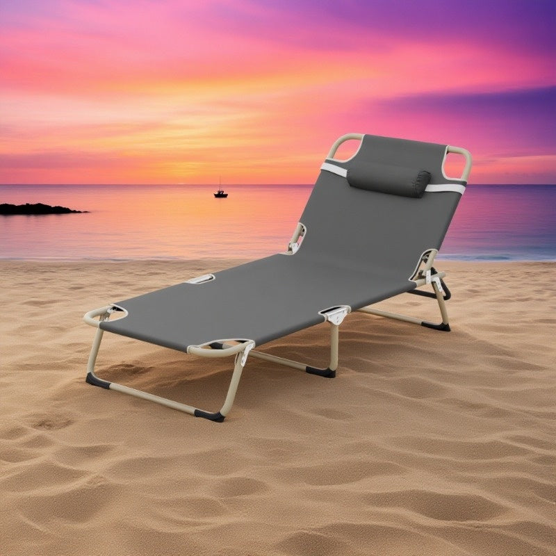 Portable Gray Folding Camping Cot for Adults - product view 7