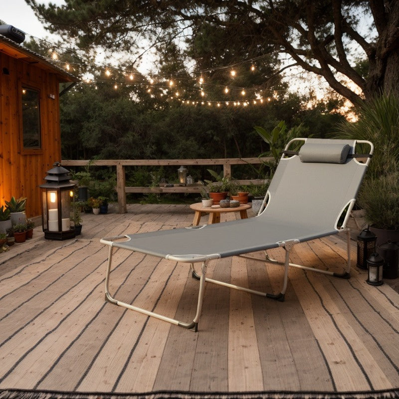 Portable Gray Folding Camping Cot for Adults - product view 3