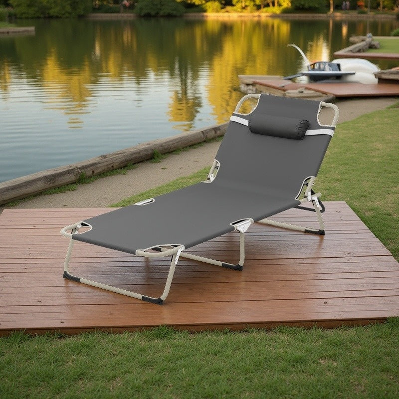 Portable Gray Folding Camping Cot for Adults - product view 6