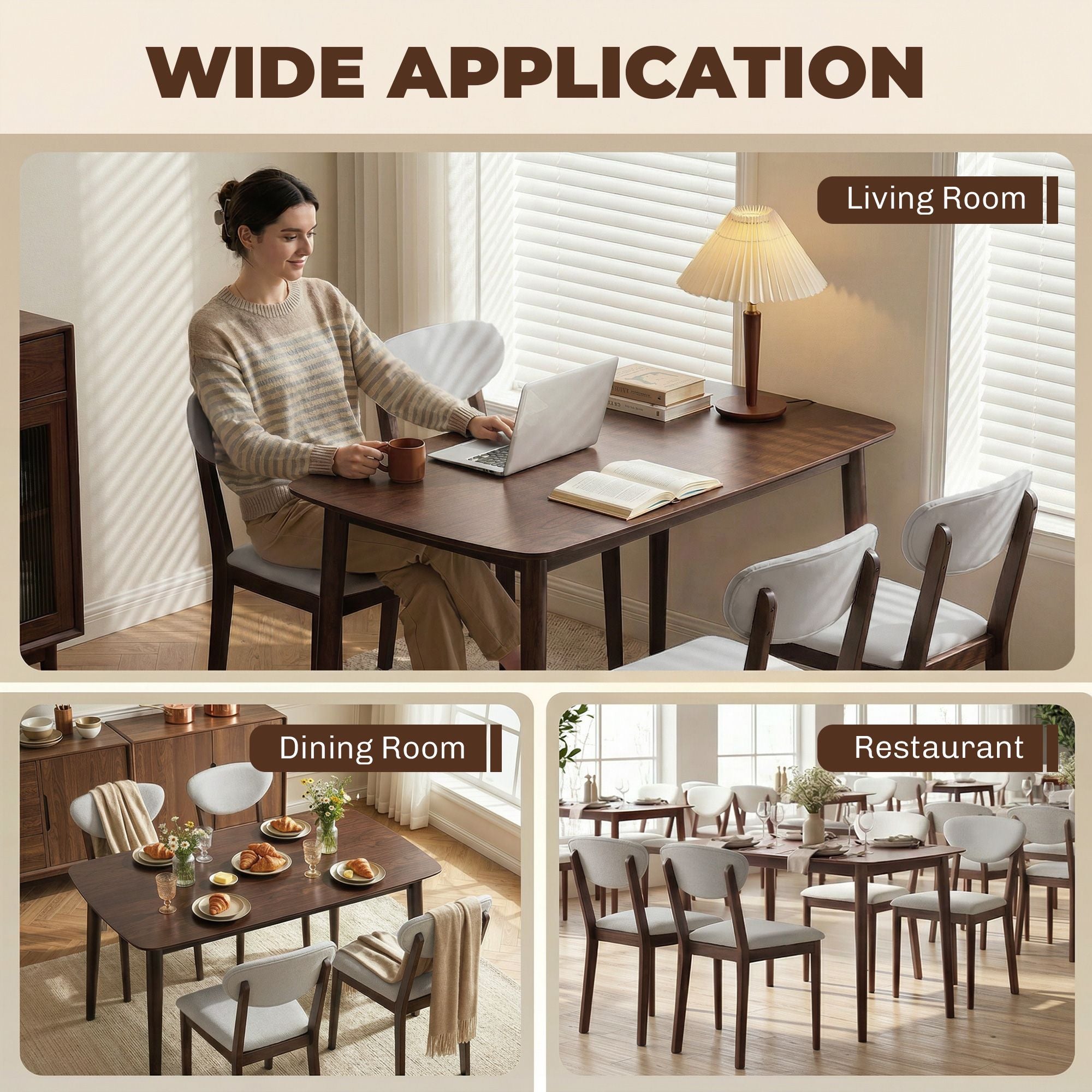 HOMCOM 5-Piece Dining Table and Chair Set for 4, Light Gray