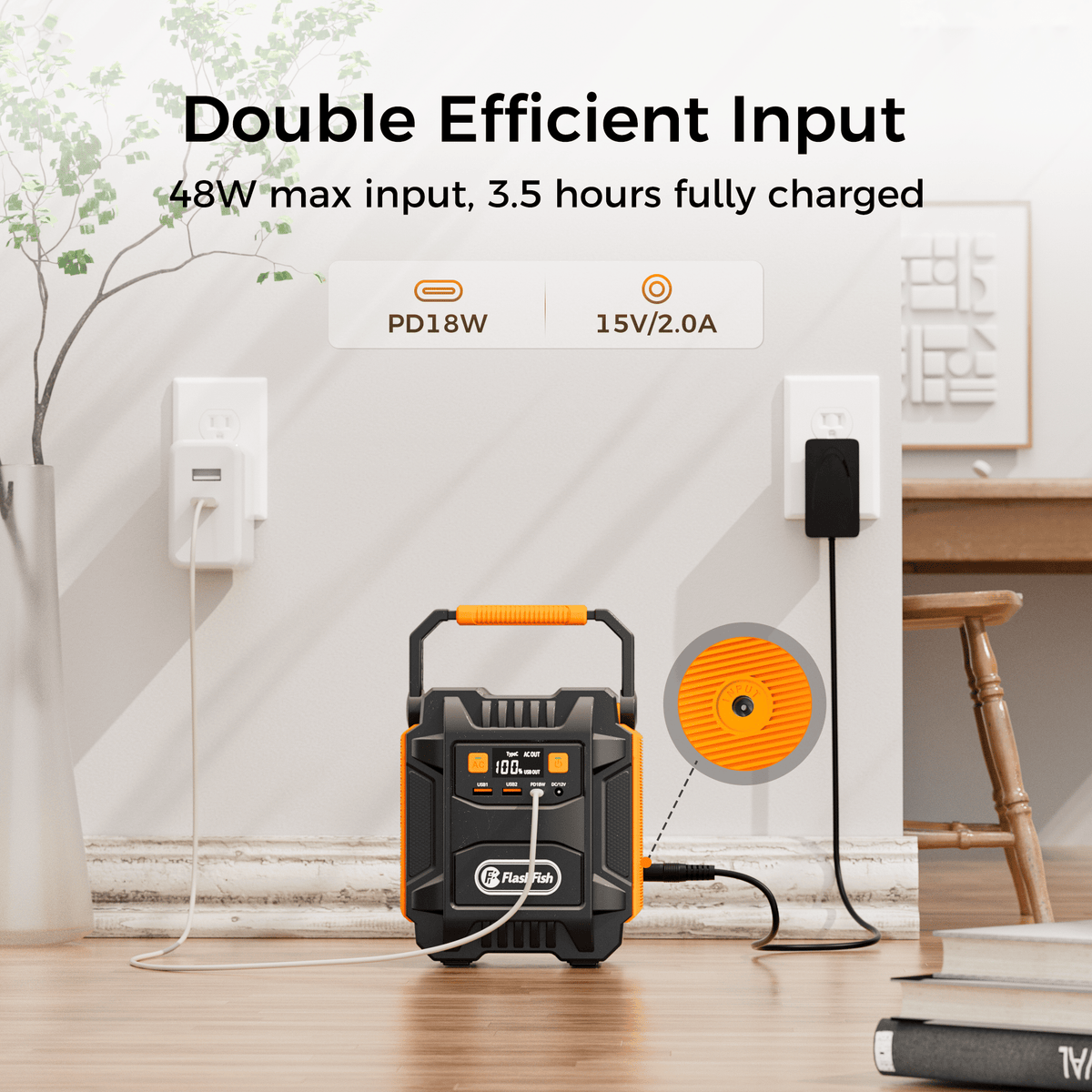 200W (Peak 400W) Portable Power Station,Power Backup Lithium Battery 172.8Wh Power Supply withAC Outlet DC Port USB QC3.0 Solar Portable Generator - product view 5