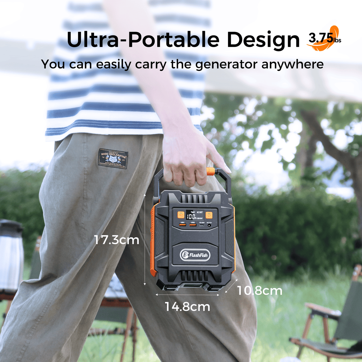 200W (Peak 400W) Portable Power Station,Power Backup Lithium Battery 172.8Wh Power Supply withAC Outlet DC Port USB QC3.0 Solar Portable Generator - product view 4