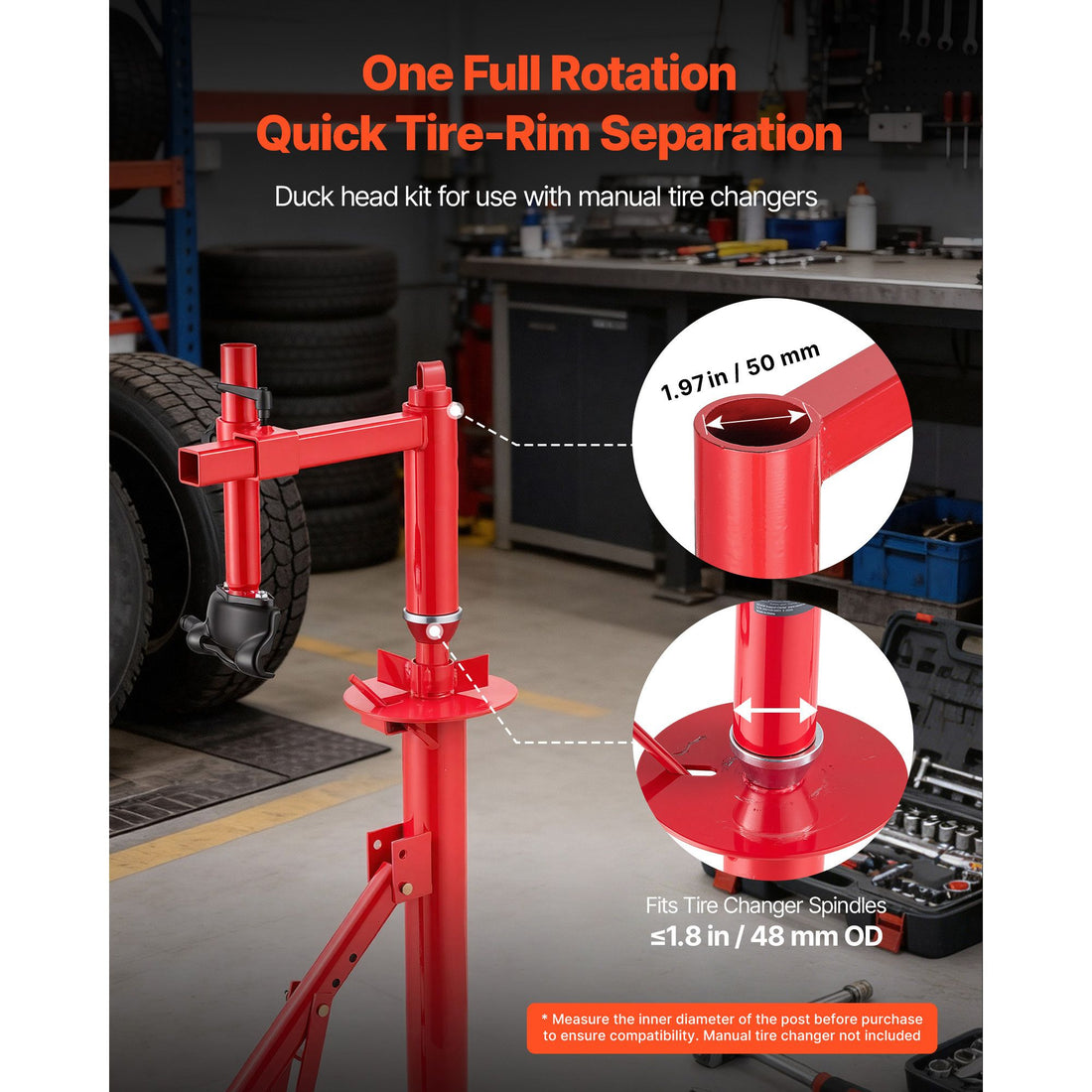VEVOR Manual Tire Changer Duck Head Kit for 16-21 in Wheels
