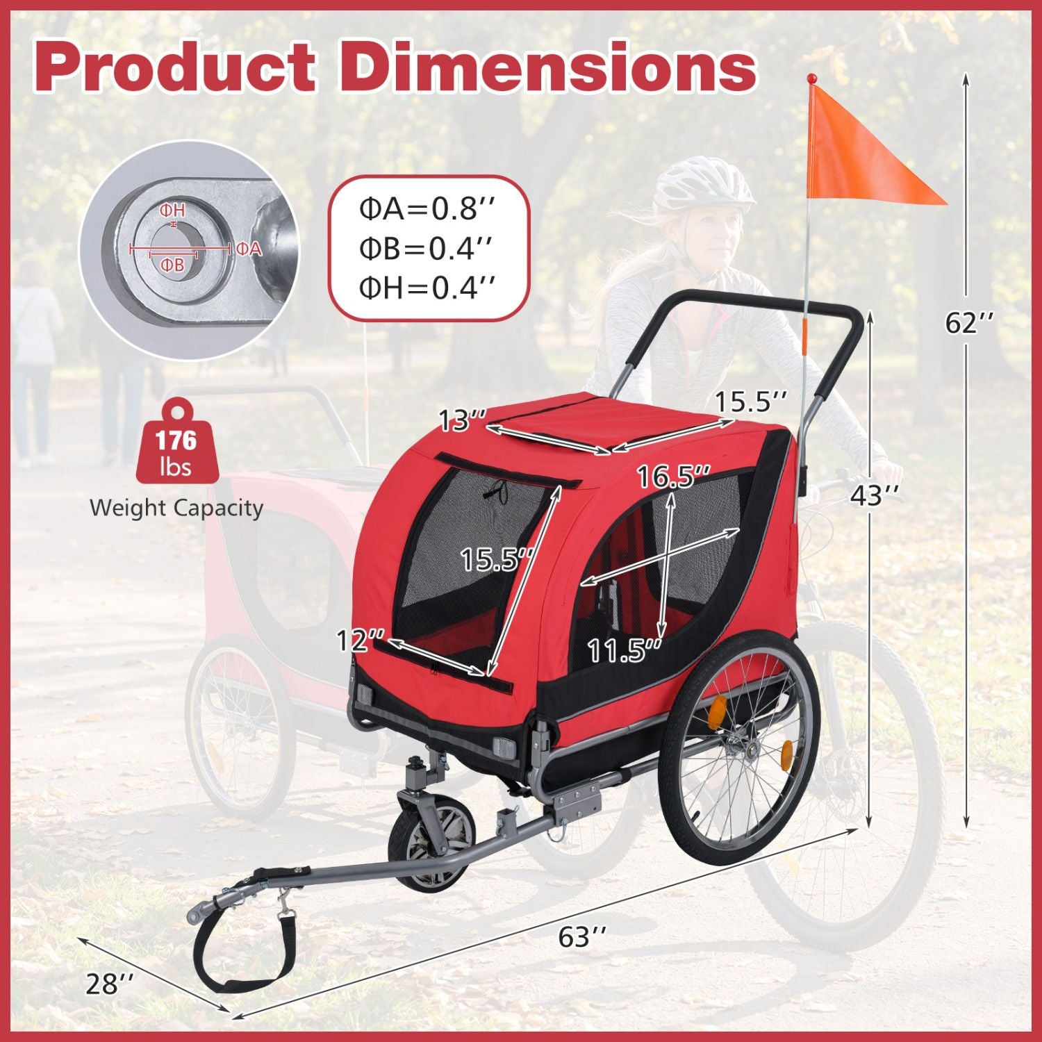 2-in-1 Dog Bike Trailer with Universal Bicycle Coupler