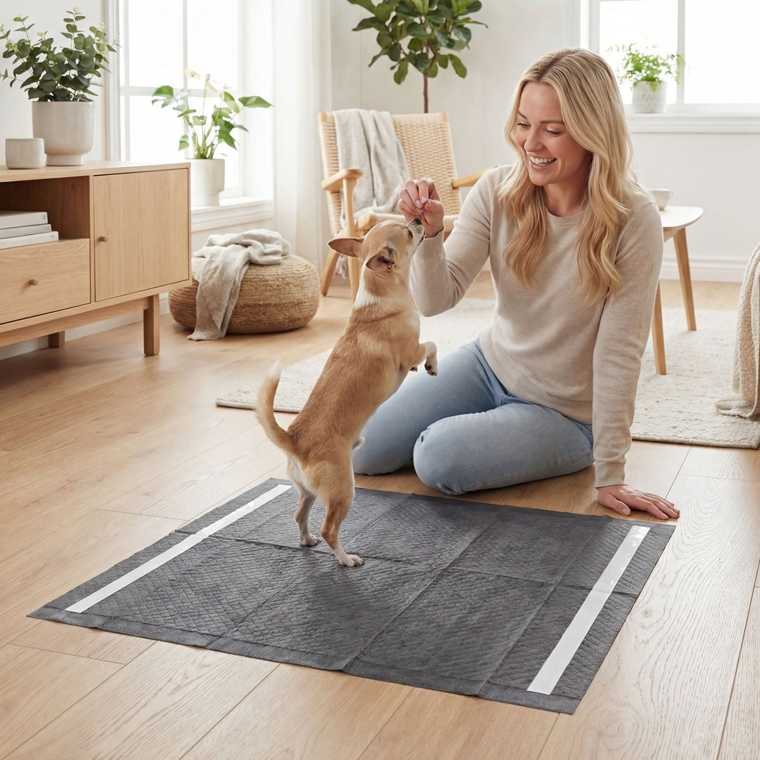 24" x 24" Charcoal Dog Pee Pads 6-Layer for Dogs